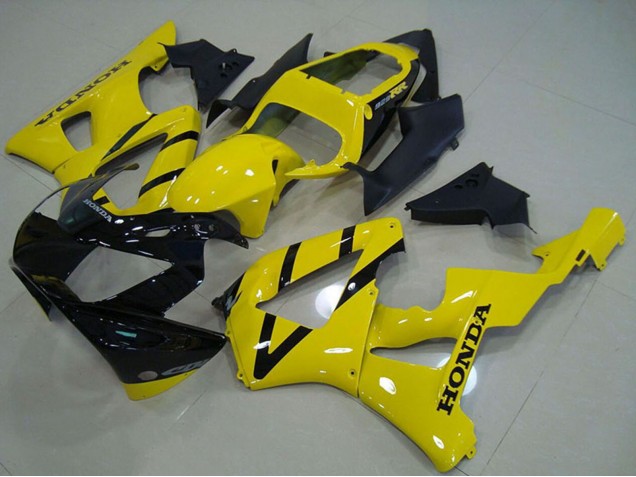 Jaune Noir Brillant Carénages Moto Honda CBR900RR 929 2000-2001