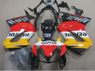 Jaune Blanc Rouge Noir Brillant Repsol Carénage Moto Honda VFR 800 2002-2013 Pas Chère