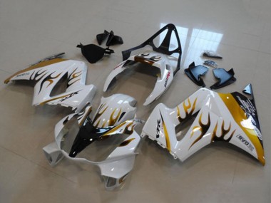 Blanc Or Flamme Carénages Moto Honda VFR 800 2002-2013 Pas Chère