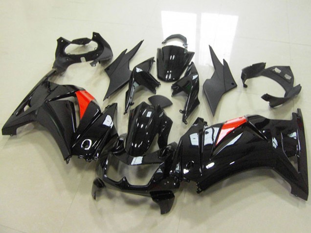 Noir Brillant Rouge Carénage Moto Kawasaki ZX250R 2008-2012