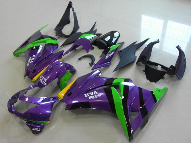 Violet Vert Jaune Noir EVA Courses Carénage Moto Kawasaki ZX250R 2008-2012