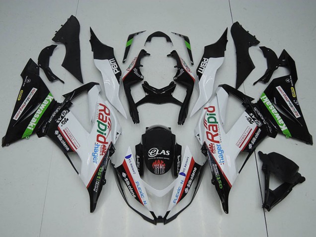 Blanc Vert Noir Rouge Rapid Carénage Moto Kawasaki ZX6R 2013-2018