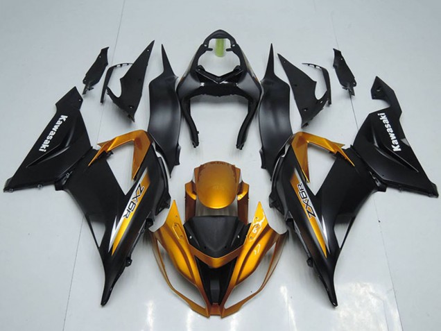 Noir Mat Orange Carénage Moto Kawasaki ZX6R 2013-2018