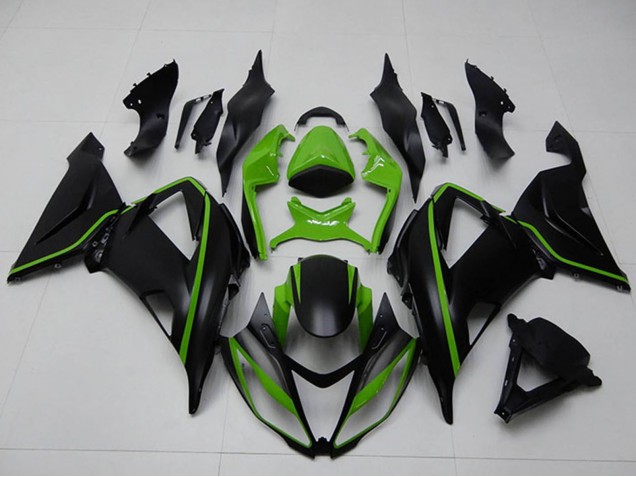 Vert Noir Mat Carénage Moto Kawasaki ZX6R 2013-2018