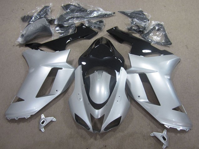 Argent Noir Carénage Moto Kawasaki ZX6R 2007-2008