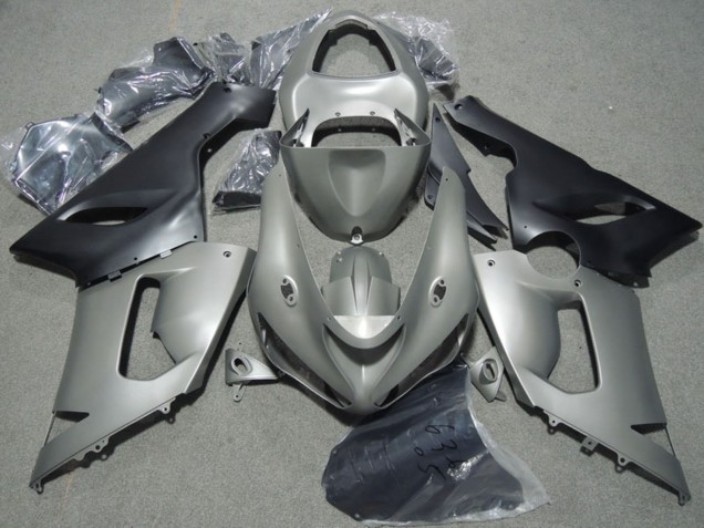 Gris Noir Mat Carénage Moto Kawasaki ZX6R 2005-2006