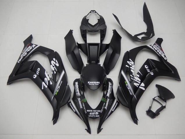 Noir Mat Vert Blanc Monstre Courses Team Motocard Carénage Moto Kawasaki ZX10R 2016-2020