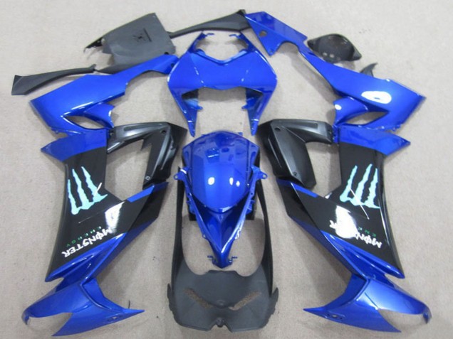Bleu Noir Monstre Carénage Moto Kawasaki ZX10R 2008-2010