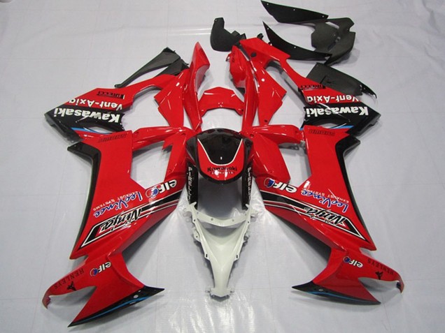 Rouge Noir Brillant Elf Vent-Axia Carénage Moto Kawasaki ZX10R 2008-2010