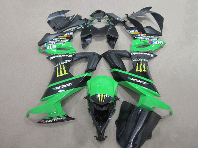 Vert Noir Jaune Monstre Carénage Moto Kawasaki ZX10R 2008-2010