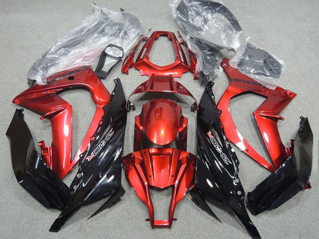 Rouge Noir Brillant Carénages Moto Kawasaki ZX10R 2011-2015
