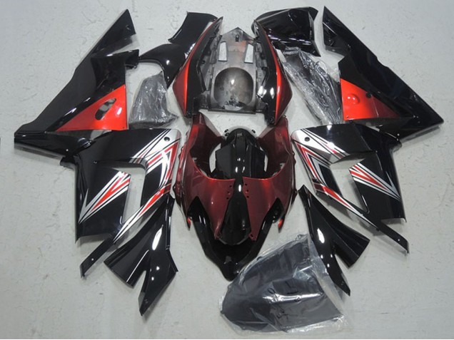 Noir Rouge Carénage Moto Kawasaki ZX10R 2004-2005