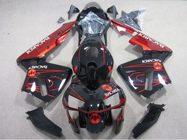 Noir Rouge Racardi Carénage Moto Kawasaki ZX10R 2004-2005