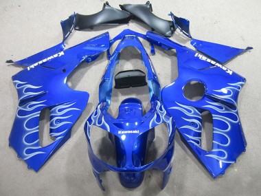 Bleu Blanc Flamme Carénage Moto Kawasaki ZX12R 2000-2001 Pas Chère