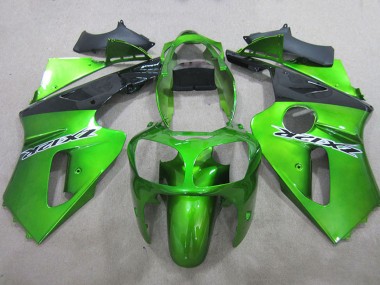 Vert Noir Mat Carénage Moto Kawasaki ZX12R 2000-2001 Pas Chère