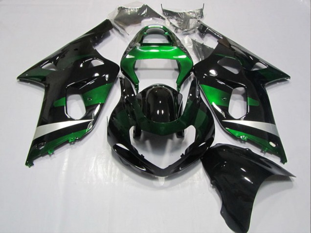 Noir Brillant Vert Carénage Moto Suzuki GSXR 600 2001-2003