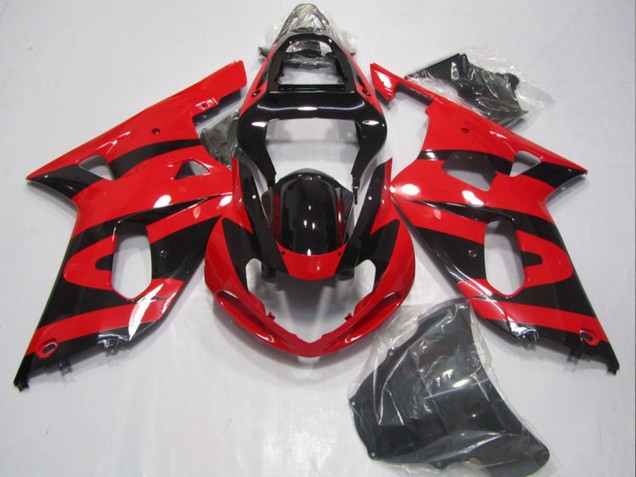 Rouge Noir Brillant Carénage Moto Suzuki GSXR 600 2001-2003