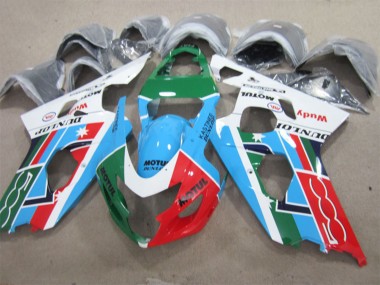 Blanc Bleu Vert Rouge Motul Carénage Moto Suzuki GSXR 600 2001-2003 Pas Chère