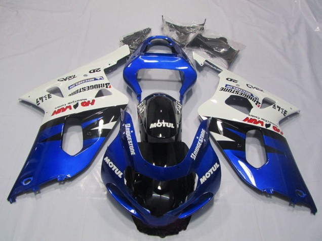 Blanc Bleu Noir Brillant Motul Carénage Moto Suzuki GSXR 600 2001-2003