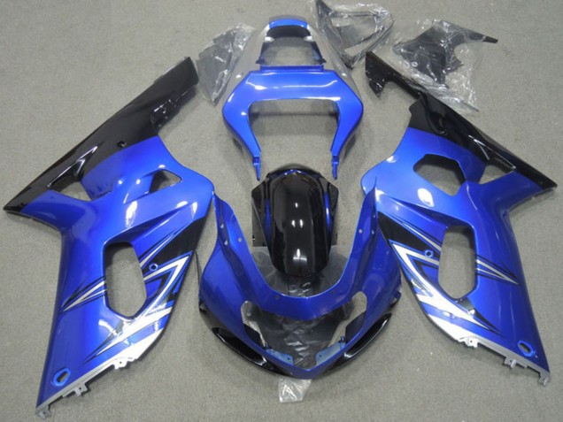 Bleu Blanc Noir Brillant Carénage Moto Suzuki GSXR 600 2001-2003