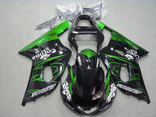 Noir Brillant Vert Corona Extra Alstare Carénage Moto Suzuki GSXR 600 2001-2003