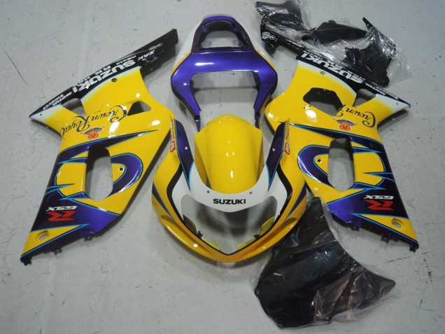 Jaune Violet Noir Carénage Moto Suzuki GSXR 600 2001-2003