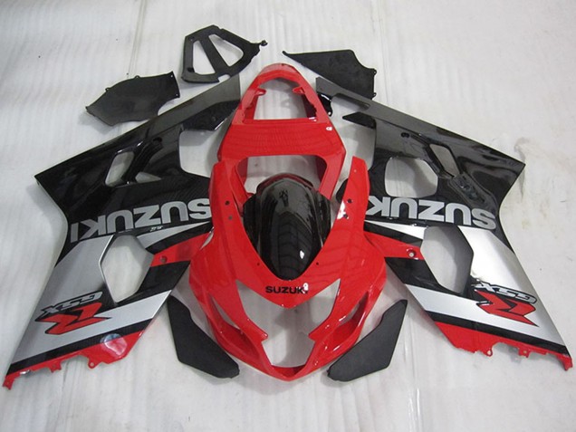 Rouge Argent Noir Brillant Carénage Moto Suzuki GSXR 600 2004-2005