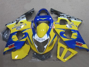 Jaune Bleu Blanc Noir Corona Extra Carénage Moto Suzuki GSXR 600 2004-2005 Pas Chère