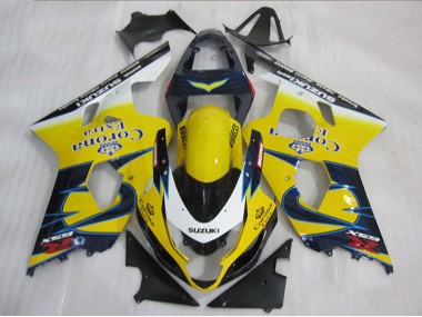 Jaune Blanc Bleu Corona Extra Carénage Moto Suzuki GSXR 600 2004-2005 Pas Chère