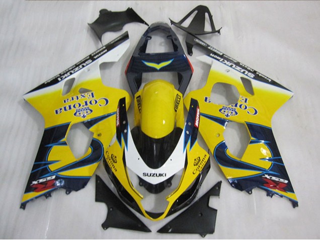 Jaune Blanc Bleu Corona Extra Carénage Moto Suzuki GSXR 600 2004-2005