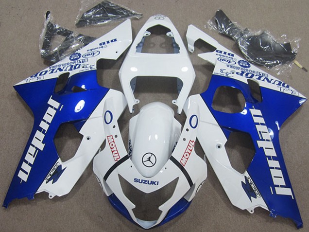 Blanc Bleu Jordan Motul Carénage Moto Suzuki GSXR 600 2004-2005