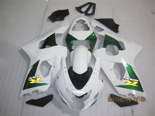 Blanc Vert Jaune Noir Carénage Moto Suzuki GSXR 600 2004-2005