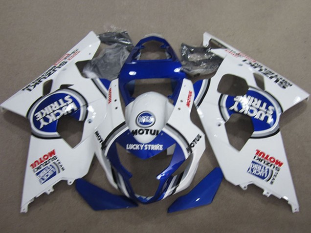 Blanc Bleu Lucky Strike Motul Carénage Moto Suzuki GSXR 600 2004-2005