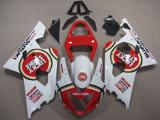 Blanc Rouge Lucky Strike Motul Carénage Moto Suzuki GSXR 600 2004-2005