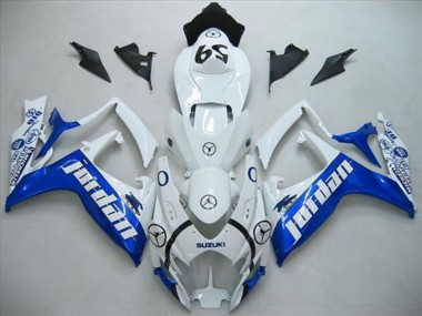 Blanc Bleu Jordan 59 Carénage Moto Suzuki GSXR 600 2006-2007 Pas Chère