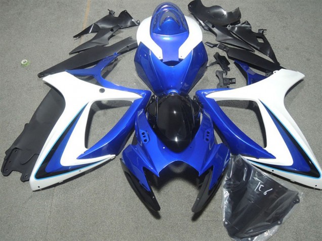 Blanc Bleu Noir Brillant Carénage Moto Suzuki GSXR 600 2006-2007