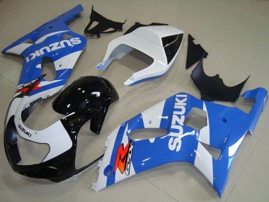 Blanc Bleu Noir Brillant Carénage Moto Suzuki GSXR 750 2001-2003 Pas Chère