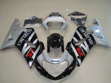 Argent Noir Brillant Carénage Moto Suzuki GSXR 750 2001-2003 Pas Chère