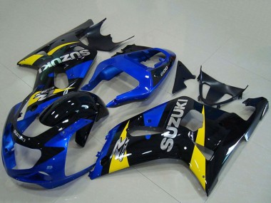 Bleu Jaune Noir Brillant Carénage Moto Suzuki GSXR 750 2001-2003 Pas Chère
