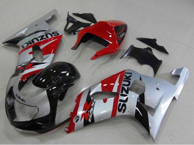 Rouge Argent Noir Carénage Moto Suzuki GSXR 750 2001-2003