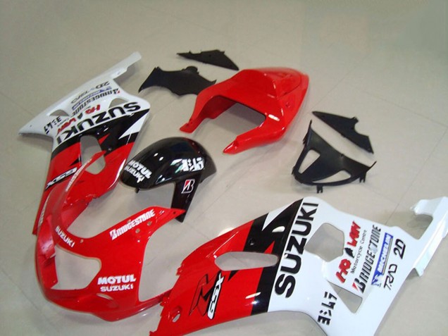 Rouge Blanc Noir Brillant Motul Carénage Moto Suzuki GSXR 750 2001-2003