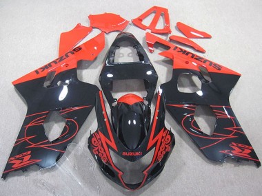 Rouge Noir Brillant Carénage Moto Suzuki GSXR 750 2004-2005 Pas Chère