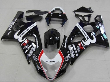 Noir Brillant Blanc Rouge Balise Carénage Moto Suzuki GSXR 750 2004-2005 Pas Chère
