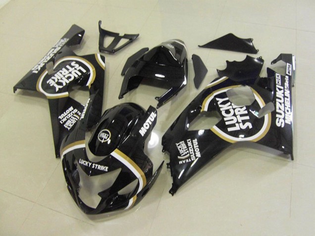 Noir Brillant Blanc Lucky Strike Motul Carénage Moto Suzuki GSXR 750 2004-2005