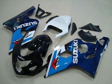 Blanc Bleu Noir Brillant Carénage Moto Suzuki GSXR 750 2004-2005 Pas Chère