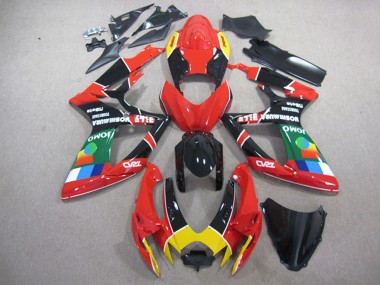 Rouge Noir Jaune Vert JOMO Carénage Moto Suzuki GSXR 750 2006-2007 Pas Chère