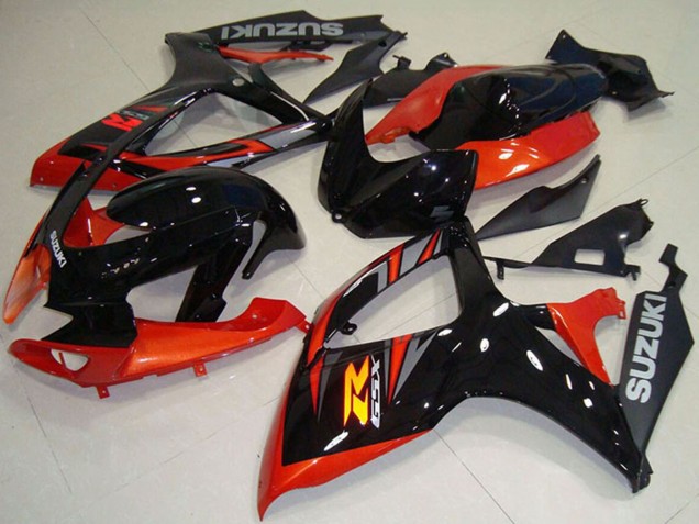 Orange Noir Brillant Carénages Moto Suzuki GSXR 750 2006-2007