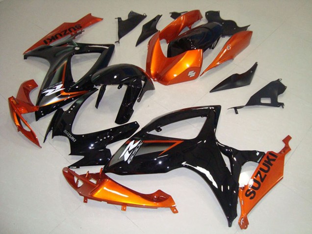 Orange Noir Brillant Carénage Moto Suzuki GSXR 750 2006-2007