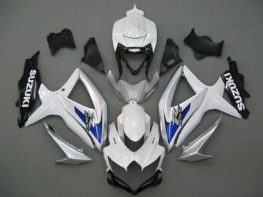 Blanc Argent Bleu Noir Carénage Moto Suzuki GSXR 750 2008-2010 Pas Chère