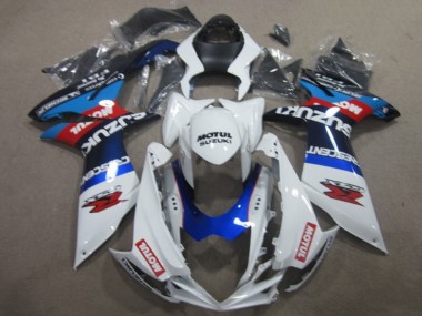 Blanc Bleu Motul Carénage Moto Suzuki GSXR 750 2011-2024 Pas Chère